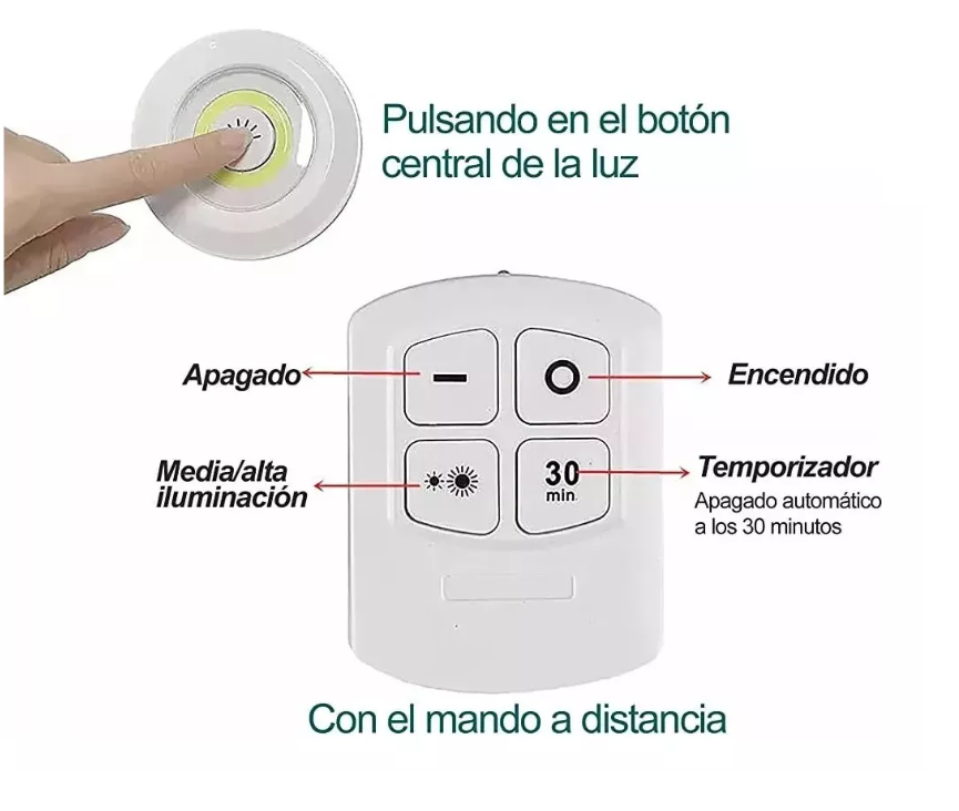 LUZ LED PRO ® SET X 3 INALAMBRICA CON CONTROL-ENVIO GRATIS