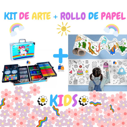 KIT DE ARTE 147 PIEZAS + ROLLO MAGICO DE PAPEL 🌈🌟 - ENVIO GRATIS