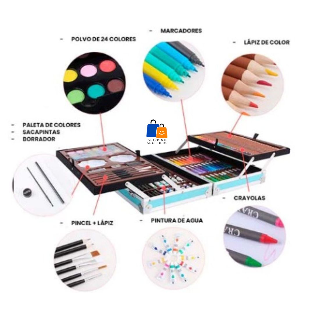 KIT DE ARTE 147 PIEZAS🌈🌟 - ENVIO GRATIS