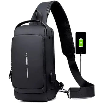 BOLSO ANTIRROBO CON PUERTO DE CARGA USB IMPERMEABLE ® -ENVIO GRATIS