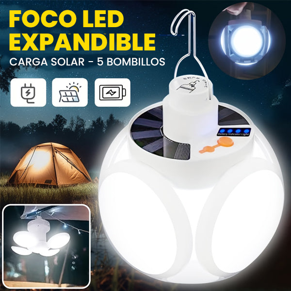 Foco expandible Recarga solar y USB - ENVÍO GRATIS