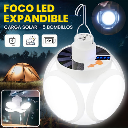Foco expandible Recarga solar y USB - ENVÍO GRATIS