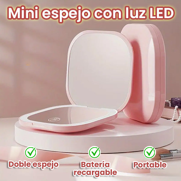 Mini espejo con luz LED - ENVÍO GRATIS
